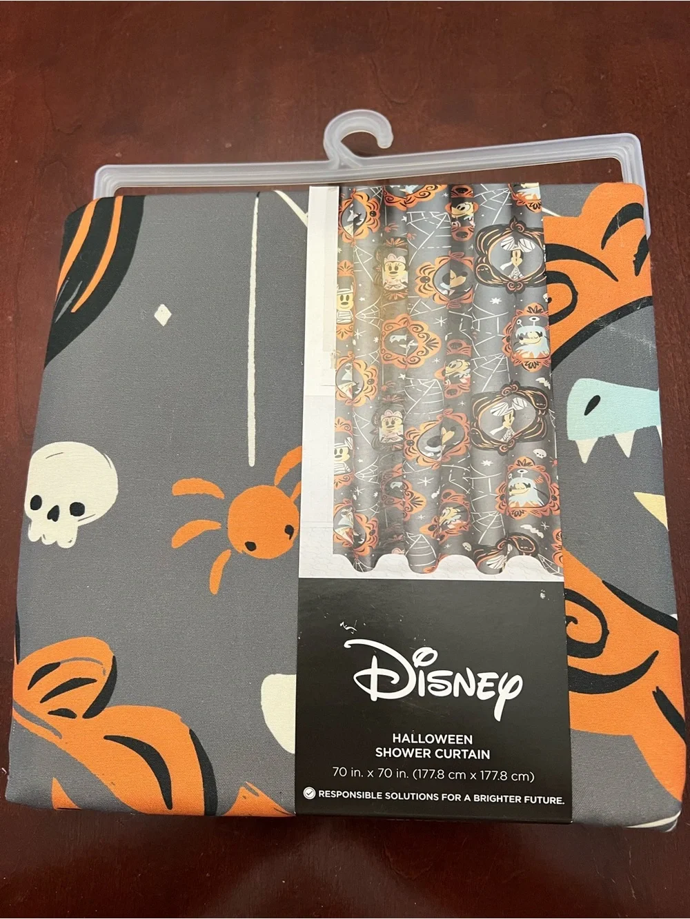 Disney Gray and Orange Halloween Character Shower Curtain